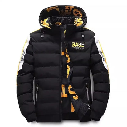 Chaqueta de algodón de otoño e invierno para hombre, chaqueta gruesa acolchada y cálida, nueva ropa de doble cara, gorra extraíble
