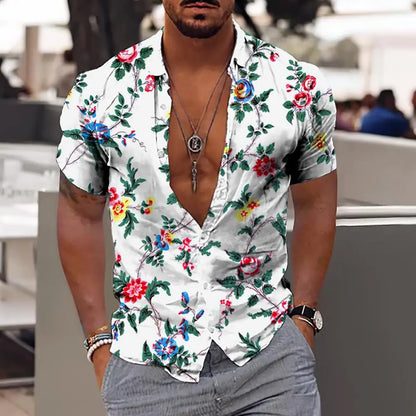 Chemises cocotiers pour hommes, chemises imprimées en 3D pour hommes, chemises de plage à manches courtes, chemisier tendance pour hommes, chemise 