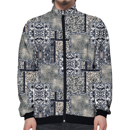 Nueva chaqueta con cremallera y estampado de alta calidad para hombre, informal, de manga larga, holgada, lavada, con gráficos
