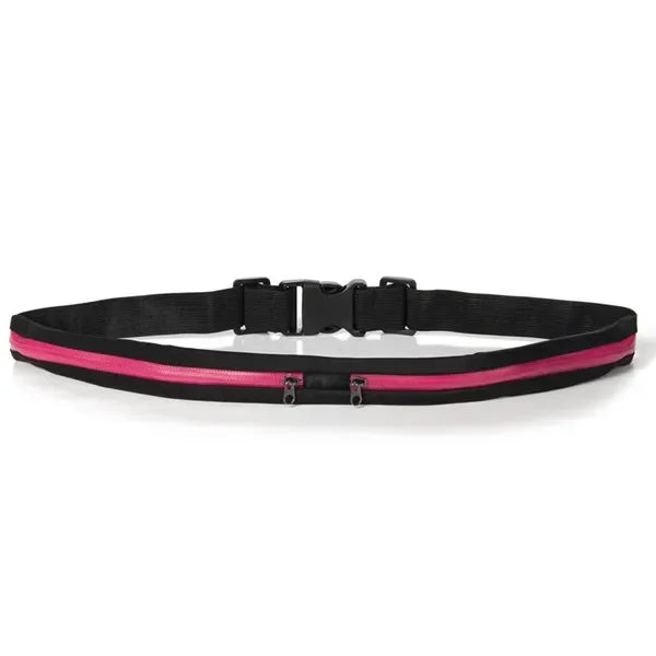 Riñonera ajustable para correr, doble bolsillo, impermeable, cinturón para teléfono, bolsa pequeña de nailon para viajar, ciclismo, senderismo, deporte, gimnasio