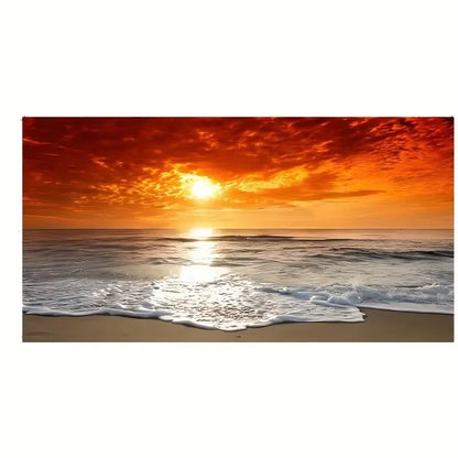 Pósteres artísticos de pared de puesta de sol de playa, pintura en lienzo de paisaje grande, impresión, imagen de decoración de pared nórdica para decoración del hogar sin marco