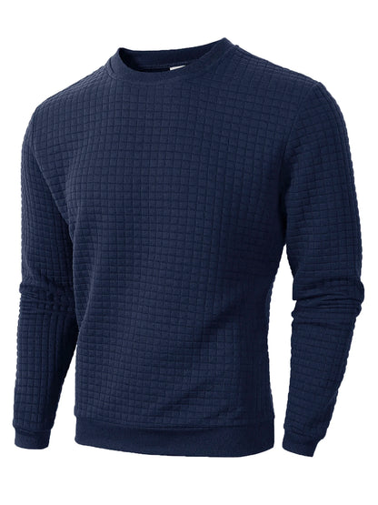 jersey de espesor de invierno para hombre, suéteres ajustados cálidos de manga larga de Color sólido con cuello redondo, suéter para hombre, ropa masculina