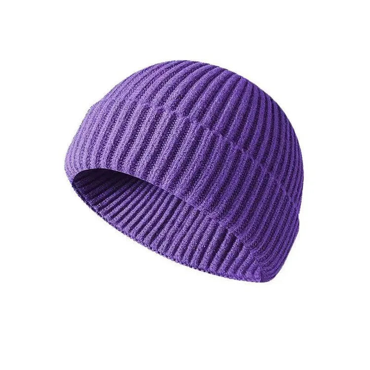 Gorro de punto de invierno, gorro de hip hop de color sólido, gorros y gorros unisex