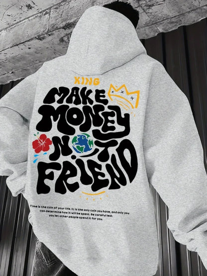 nueva sudadera con capucha suave y cómoda con estampado de otoño para hombre, ropa de estilo callejero al aire libre