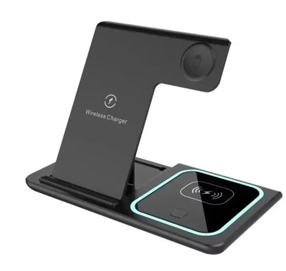 Cargador inalámbrico rápido LED de 30 W, estación de carga plegable 3 en 1 para iPhone 15, 14, 13, 12, 11, Apple Watch 9, 8, 7, 6, 5 y Airpods Pro