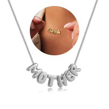 Collares con letras de burbuja personalizados en 3D, collares con nombre de globo para mujeres y niñas, joyería personalizada con nombre en oro de 18 quilates.