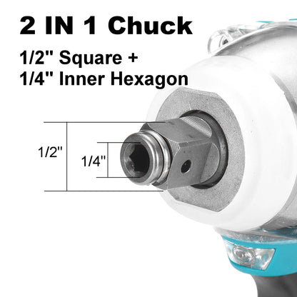 Clé à chocs électrique sans balais Gisam 18 V 1/2 pouce 520 N.m Tournevis à batterie Makita M