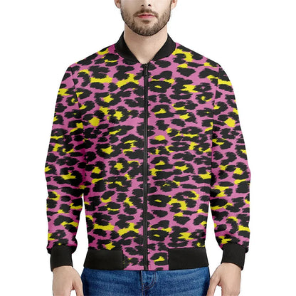 Chaqueta con cremallera y patrón de leopardo para hombre, sudadera de manga larga con estampadode personalidad, ropa de calle suelta informal, abrigo de moda