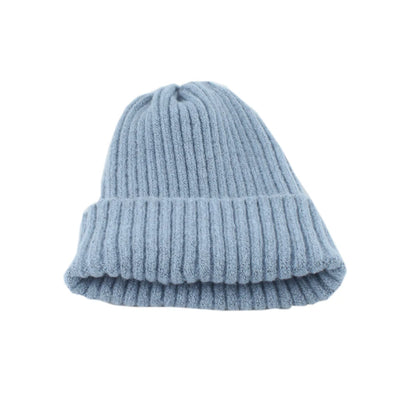 Gorro con puños de invierno para mujer, gorros elásticos de punto suaves y cálidos Unisex, gorro de esquí para exteriores, ropa de calle de moda