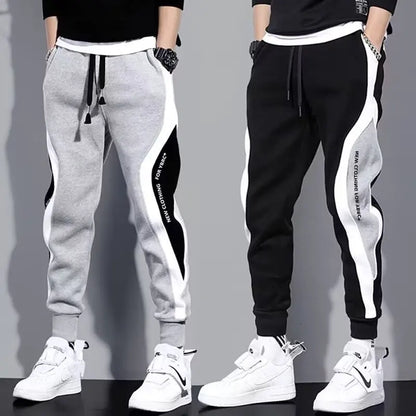 Pantalones negros para hombre, pantalones cómodos de moda, pantalones de chándal informales para hombre