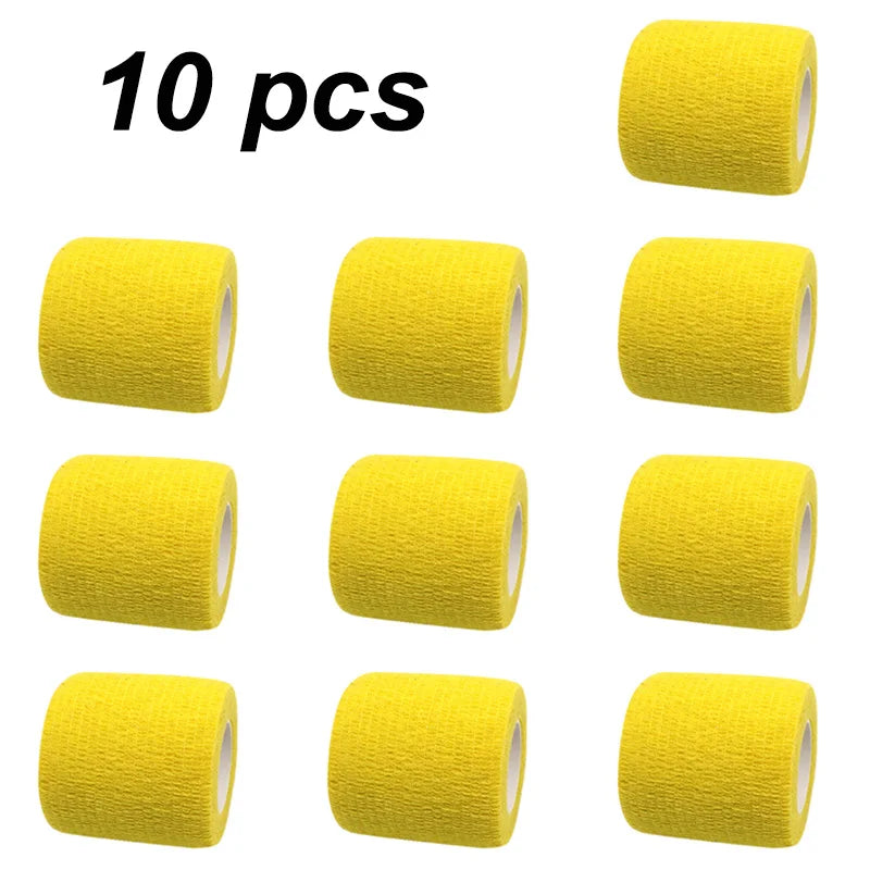 10 rollos de vendaje deportivo elástico autoadhesivo: protección para articulaciones, extremidades y mascotas | Cinta para lesiones atléticas | Correa de compresión