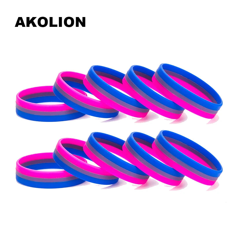 1pc Genderfluid Pride Silicone Bracelets Gay Lesbian Jewelry Wristbands 