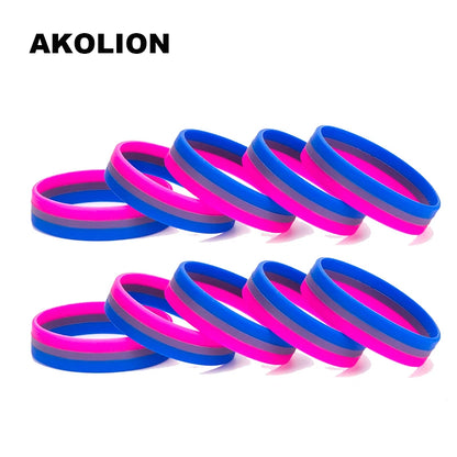 1pc Genderfluid Pride Silicone Bracelets Gay Lesbian Jewelry Wristbands 