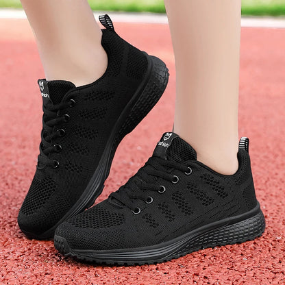 Men's and women's casual sports shoes, fashion woven air mesh sneakers, black non-slip footwear, breathable running shoes