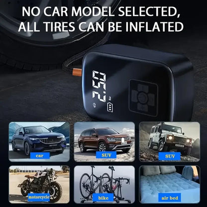 Compresor de aire para automóvil con cable o inalámbrico LEIBOO, bomba infladora de neumáticos eléctrica portátil de 150 PSI para motocicletas, bicicletas, neumáticos de automóviles