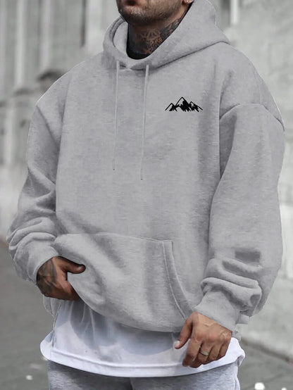 Sudadera con capucha rosa informal para hombre con forro polar, elegante gráfico, manga larga, ajuste regular, ropa informal, sudadera con capucha de mezcla frontal