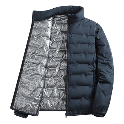 Chaqueta de invierno informal cálida para hombre, chaqueta de senderismo para exteriores, ropa de abrigo a prueba de viento, abrigos gruesos de Color sólido para hombre, abrigos de moda con cuello levantado