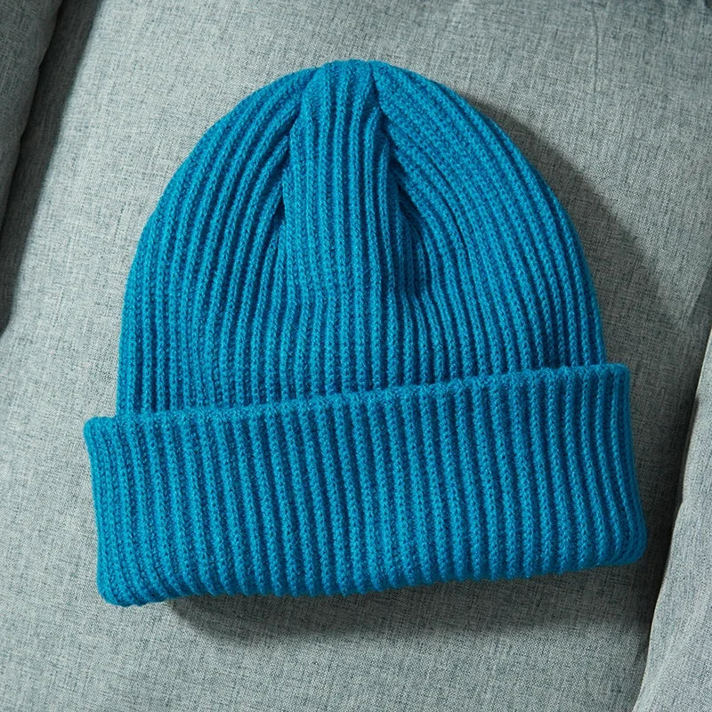 Gorros de punto cálidos de Color sólido Unisex para mujeres y hombres invierno otoño al aire libre mantener