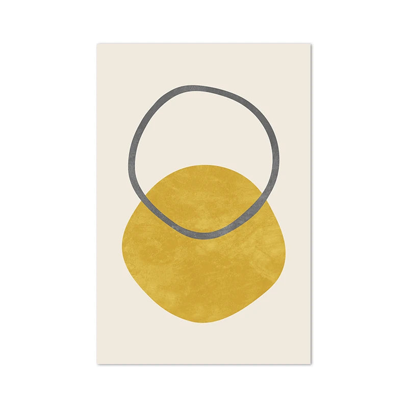 Pósteres e impresiones de pintura abstracta minimalista Original, imagen de pared, arte de pared gris mostaza y lienzo impreso para
