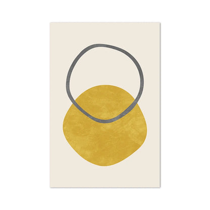 Pósteres e impresiones de pintura abstracta minimalista Original, imagen de pared, arte de pared gris mostaza y lienzo impreso para