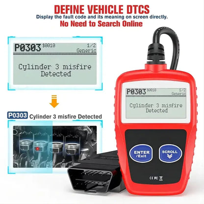 1pc Universal Version Car Fault Diagnostic Instrument Clear Fault Codes Obd2 Diagnostic Scan Tools