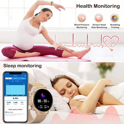 Reloj inteligente con Bluetooth para hombre y mujer, pulsera de acero con Dial personalizado, seguimiento de actividad deportiva, control del ritmo cardíaco, compatible con Android e IOS, G35