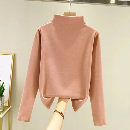 Camisa gruesa de manga larga con Base de forro polar de doble cara para mujer