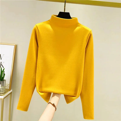 Camisa gruesa de manga larga con Base de forro polar de doble cara para mujer