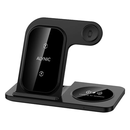 Cargador inalámbrico rápido LED de 30 W, estación de carga plegable 3 en 1 para iPhone 15, 14, 13, 12, 11, Apple Watch 9, 8, 7, 6, 5 y Airpods Pro