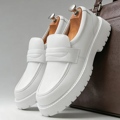 Mocasines clásicos de suela gruesa para hombre, zapatos de vestir formales para caballero