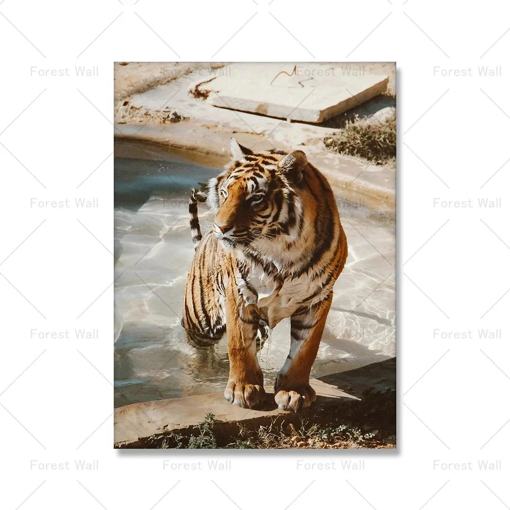 póster moderno de moda de lujo, leopardo, Tigre, perro, imagen artística nórdica, decoración del hogar