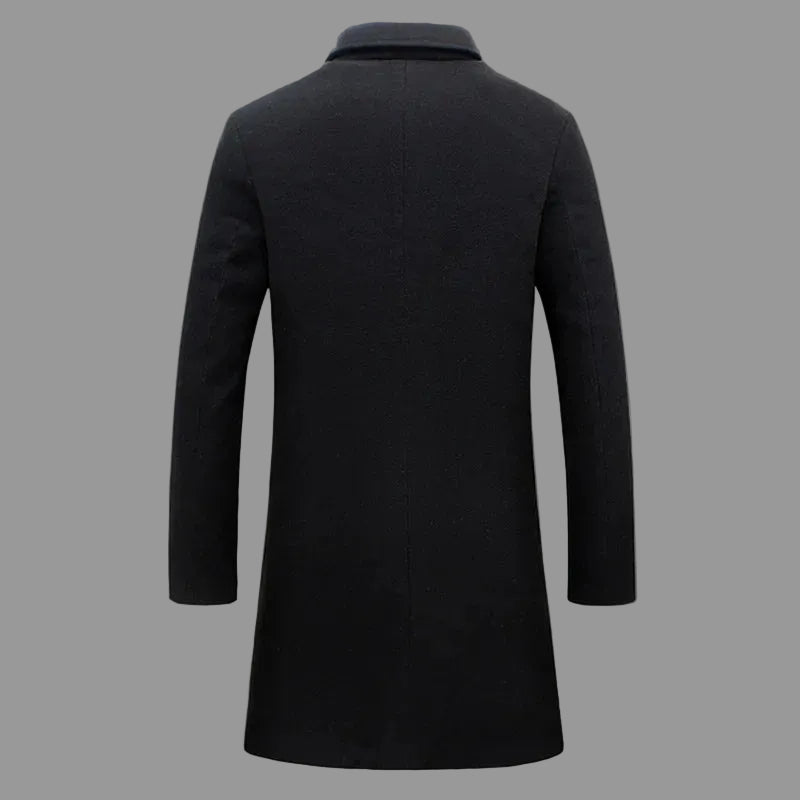 nuevo abrigo largo de algodón nueva mezcla de lana Color puro Casual moda de negocios ropa de hombre chaqueta cortavientos delgada