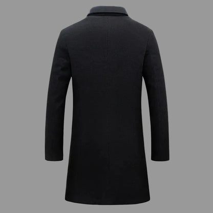 nuevo abrigo largo de algodón nueva mezcla de lana Color puro Casual moda de negocios ropa de hombre chaqueta cortavientos delgada