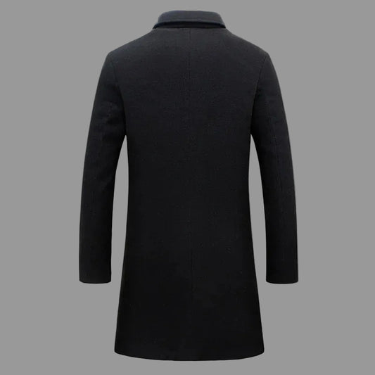 nuevo abrigo largo de algodón nueva mezcla de lana Color puro Casual moda de negocios ropa de hombre chaqueta cortavientos delgada