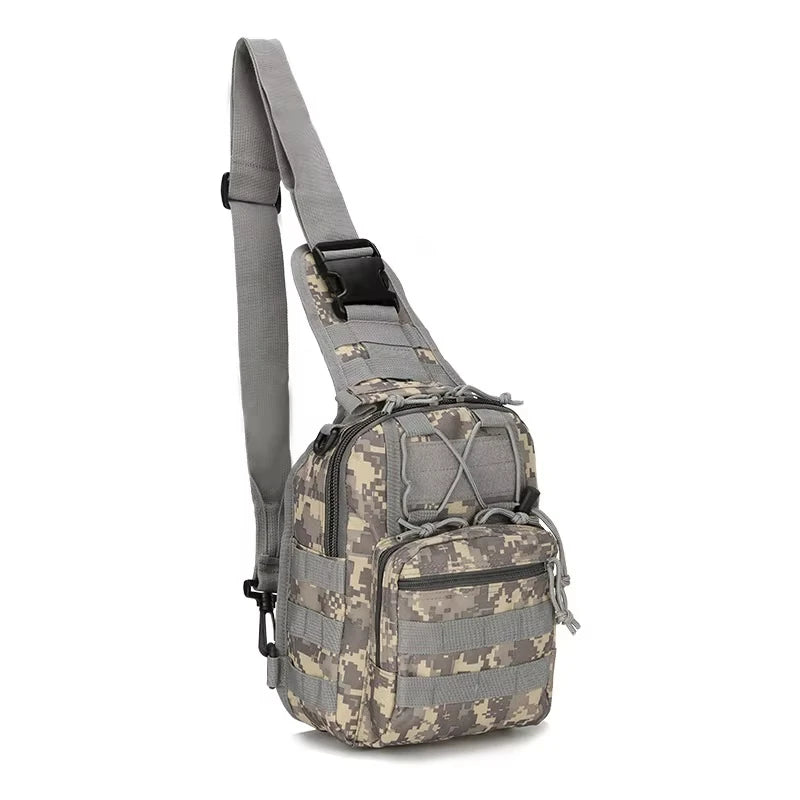 Bolso táctico para bandolera, bolso de hombro para exteriores con diseño Molle y mochila táctica impermeable para hombres