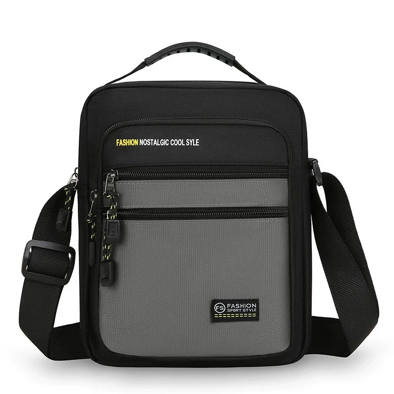 bolso cruzado para hombre, bolsos de un solo hombro, bolsa de almacenamiento de gran capacidad, bolsos cruzados de negocios con múltiples bolsillos a la moda