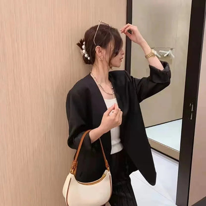 Bolso vintage para axila con bola de masa para mujer, bolso de hombro de cuero de PU