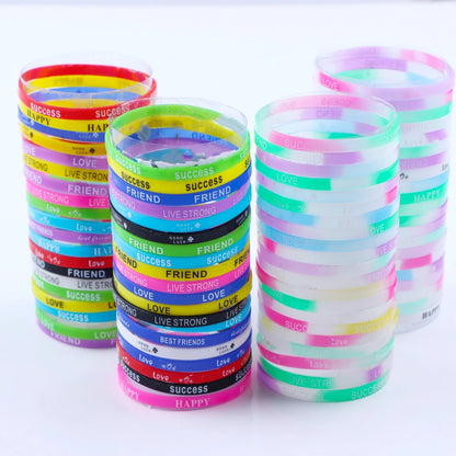 Bracelets en silicone lumineux multicolores de sport à la mode pour hommes et femmes, bracelets en caoutchouc de style mixte, bijoux cadeau