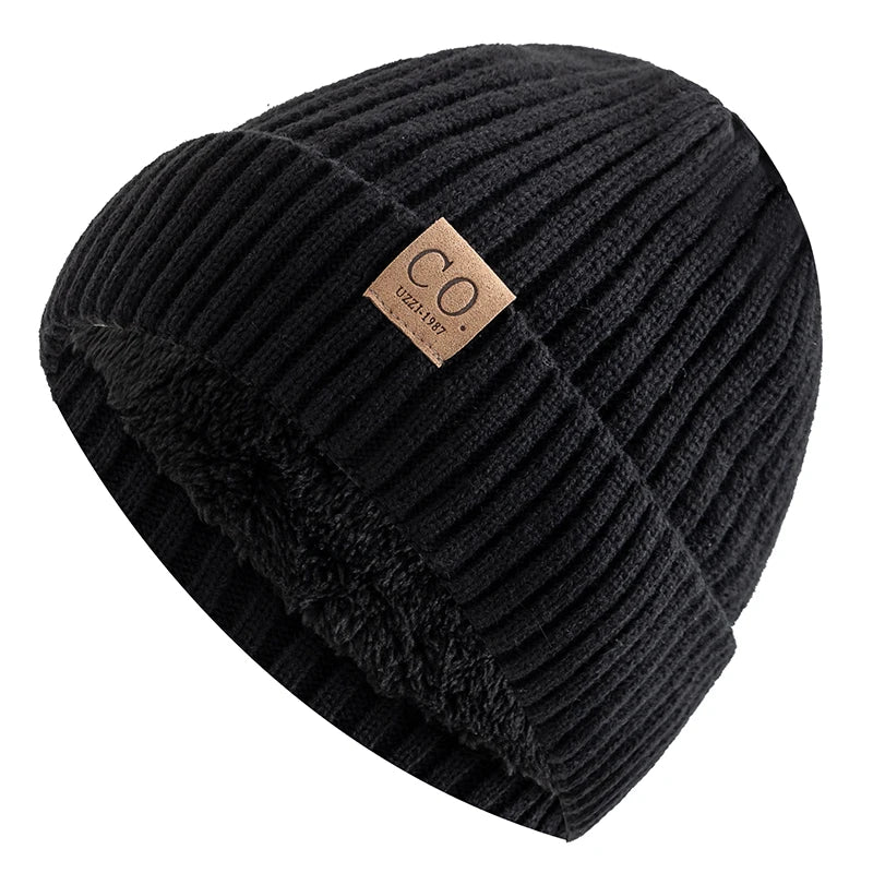sombreros de invierno Unisex de dos tonos, añaden forro de piel, gorro cálido a la moda para hombres y mujeres