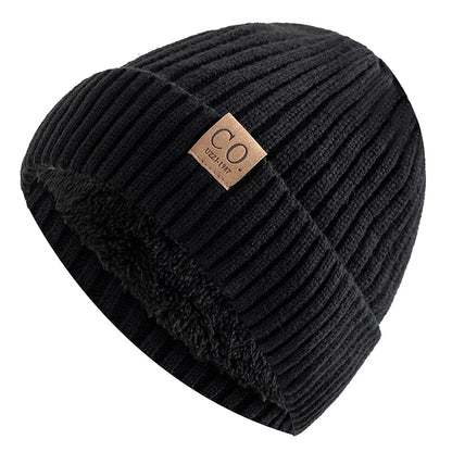 sombreros de invierno Unisex de dos tonos, añaden forro de piel, gorro cálido a la moda para hombres y mujeres