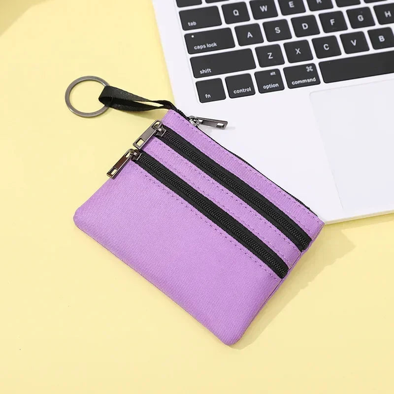 Mini monedero de lona con cremallera Simple unisex