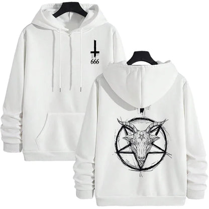 Sudaderas con capucha con estampado demoníaco para hombre, ropa de calle, sudadera gótica de Satán, Jersey informal para otoño e invierno, chándal superior