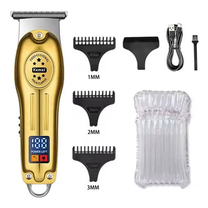 Cortadora de pelo eléctrica profesional Kemei KM-2628 KM-678 KM-2024, cortadora de barba, afeitadora recargable para hombres, kit recortador de pelo