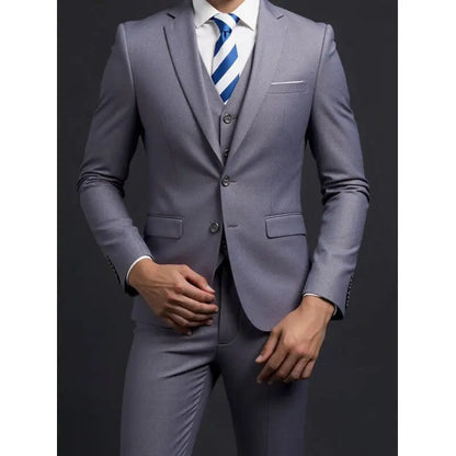 traje de boda informal de estilo británico de negocios de caballero a la moda para presentador de banquete de color sólido