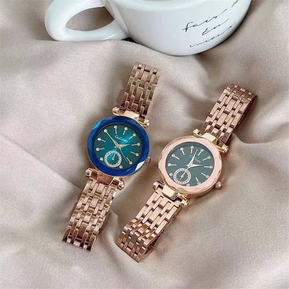 Relojes de marca nueva para mujer, reloj de cuarzo de acero a la moda para mujer, reloj de pulsera de regalo de marcas famosas de lujo