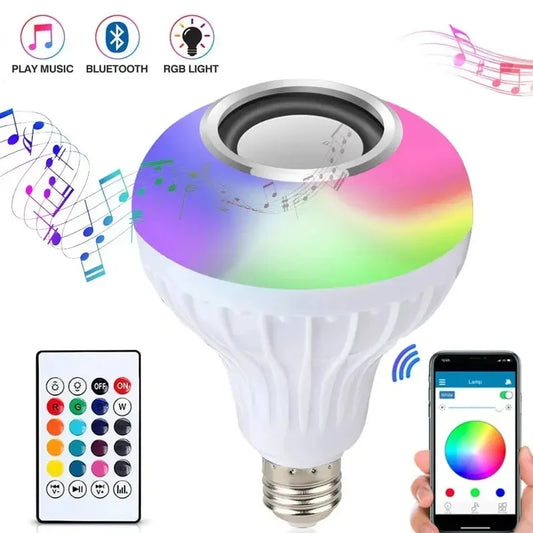 Ampoule LED E27 RGB Bluetooth pour éclairage de scène avec télécommande, effet disco DJ, décoration d'intérieur, lampe à changement de couleur 