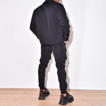 Ensemble veste à manches longues et pantalon de survêtement cargo, tenue élégante 