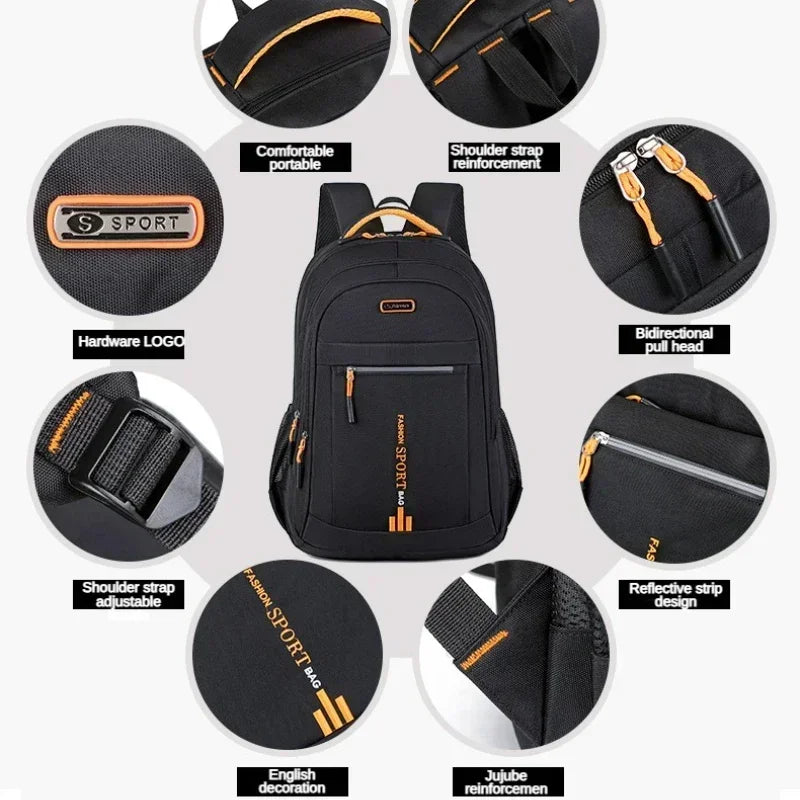 Mochila para hombre, bolso Oxford para ordenador de negocios, mochila impermeable