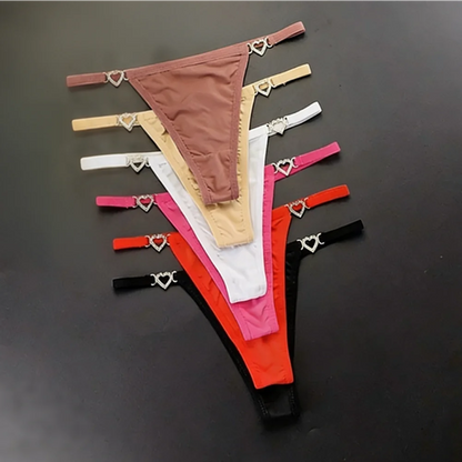 Tanga con tirantes para mujer, ropa interior con diamantes de imitación brillantes de talla grande