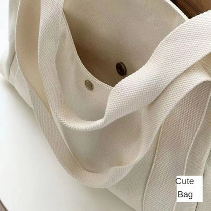 Sac fourre-tout en toile de grande capacité avec lettres unies, sac à main polyvalent pour le travail, les cours d'étudiant, sac de shopping pour femme